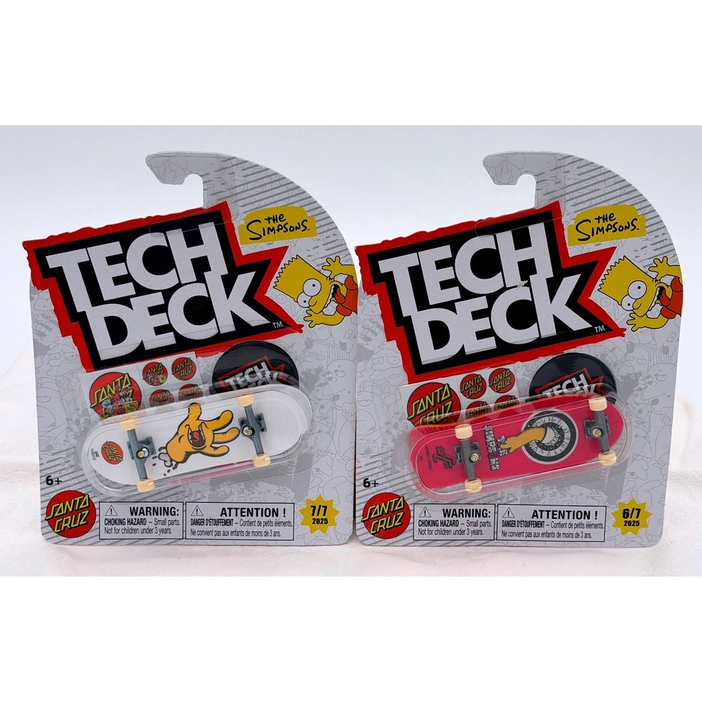 Tech Deck Santa Cruz The Simpsons Bart Hand Homer Arm Fingerboards 2pk New